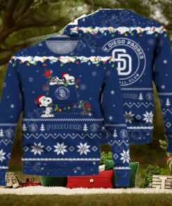 San Diego Padres Ugly Sweater With Cute Snoopy And Christmas Lights