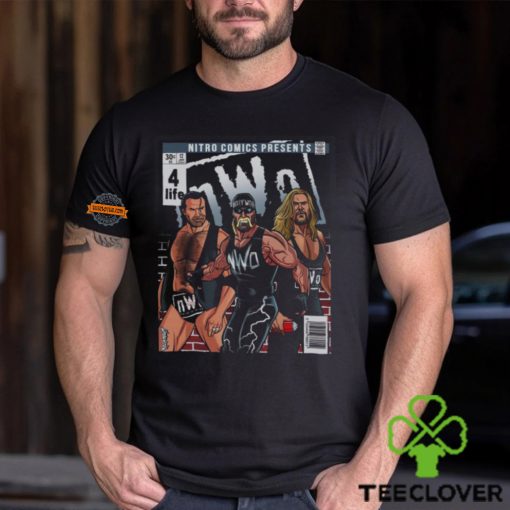 WCW Nitro Comics nWo 4 Life Hogan Hall Nash T shirt