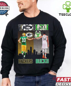 WIsconsin city Packers Jordan Love and Bucks Antetokounmpo signatures shirt 3 WIsconsin city Packers Jordan Love and Bucks Antetokounmpo signatures shirt