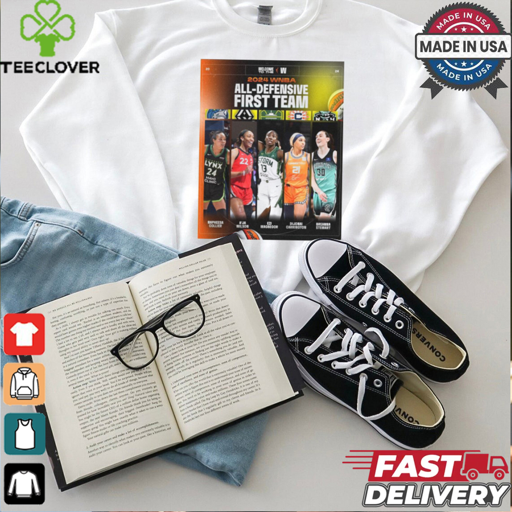 WNBA All Defensive First team Are Napheesa Collier, A’ja Wilson, Ezi Magbegor, Dijonai Carrington, Breanna Stewart 2024 Poster t shirt WNBA All Defensive First team Are Napheesa Collier, A’ja Wilson, Ezi Magbegor, Dijonai Carrington, Breanna Stewart 2024 Poster t shirt