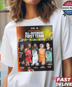 WNBA All Defensive First team Are Napheesa Collier, A’ja Wilson, Ezi Magbegor, Dijonai Carrington, Breanna Stewart 2024 Poster t shirt