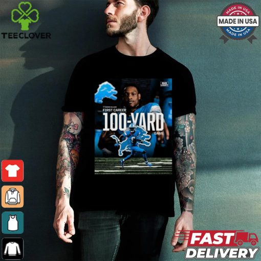 WR Jameson Williams Detroit Lions First Career 100 Yard game shirt