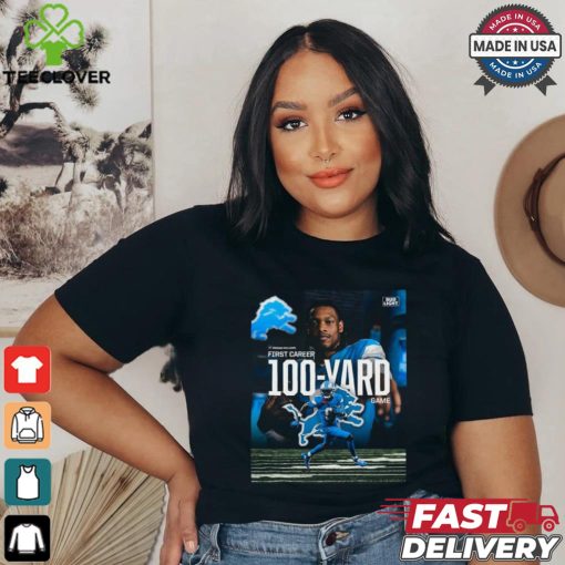 WR Jameson Williams Detroit Lions First Career 100 Yard game shirt
