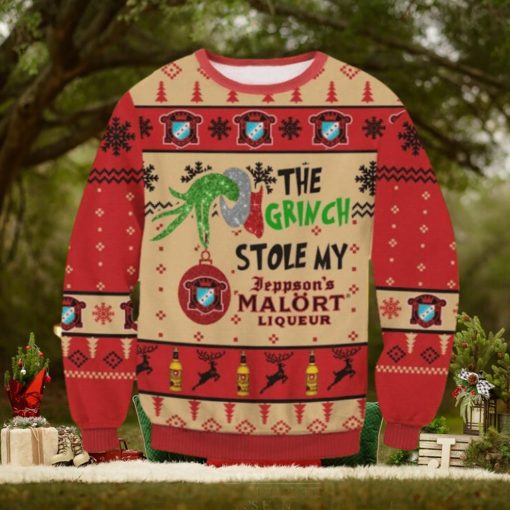 Grinch Stole Malort Christmas Ugly Sweater Gift For Men And Women