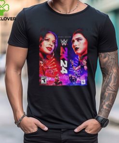 WWE2K24 Deluxe Edition Two Groundbreaking Superstars One Historic Cover Rhea Ripley And Bianca Belair T Shirt