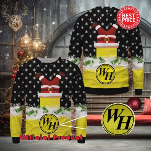 Waffle House Wool Santa Claus In Funnels Logo Ugly Christmas Sweater