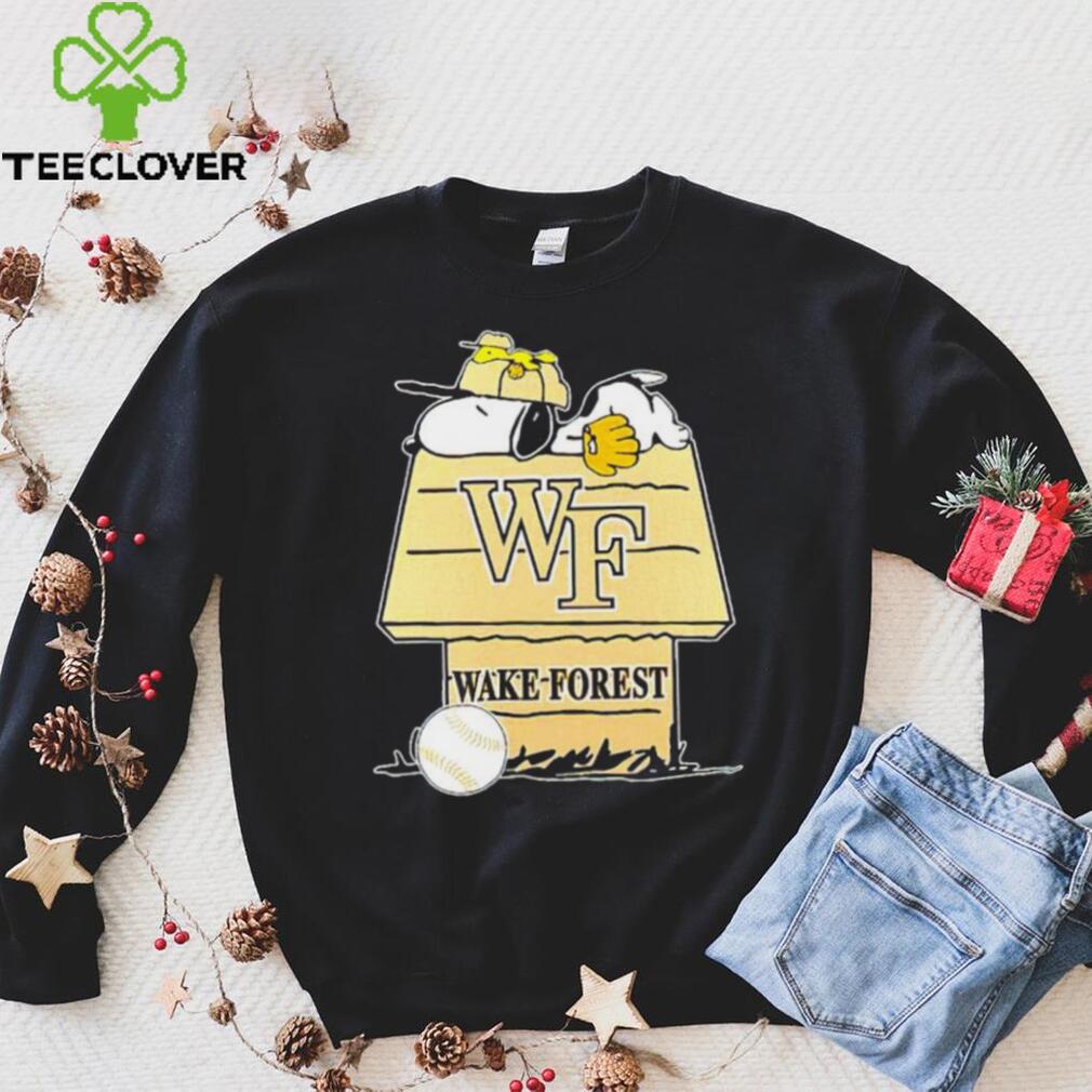 Wake Forest Demon Deacons Snoopy And Woodstock The Peanuts Baseball shirt Wake Forest Demon Deacons Snoopy And Woodstock The Peanuts Baseball shirt