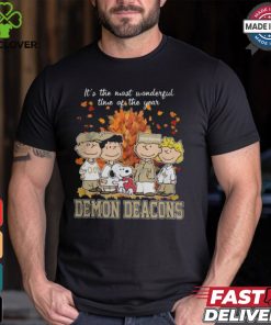 Wake Forest Demon Deacons x Peanuts Snoopy Is The Most Wonderful Time Of The Year Shirt