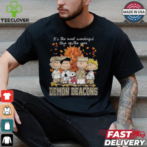 Wake Forest Demon Deacons x Peanuts Snoopy Is The Most Wonderful Time Of The Year Shirt