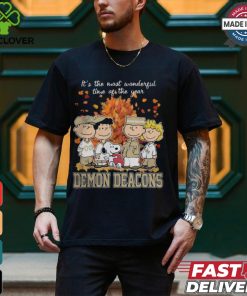 Wake Forest Demon Deacons x Peanuts Snoopy Is The Most Wonderful Time Of The Year Shirt