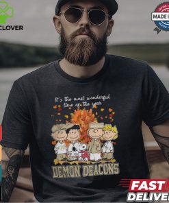 Wake Forest Demon Deacons x Peanuts Snoopy Is The Most Wonderful Time Of The Year Shirt
