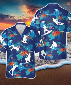 Wakeboarding Silhouettes Hawaiian Shirt Summer Holiday Gift