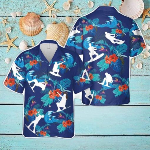 Wakeboarding Silhouettes Hawaiian Shirt Summer Holiday Gift