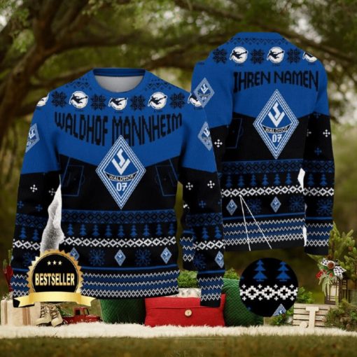 Waldhof Mannheim Ugly Christmas Sweater Logo Custom Name Gift Fans