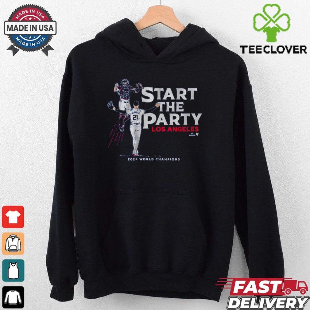 Walker Buehler & Will Smith Start the Party Los Angeles Tee Shirt Walker Buehler & Will Smith Start the Party Los Angeles Tee Shirt