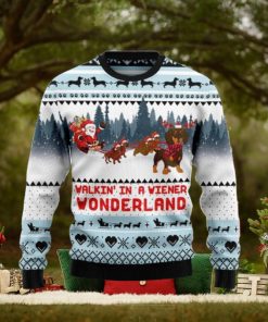 Walkin‘ In A Weiner Wonderland Dachshund Lover Ugly Christmas Sweater Unique Gift