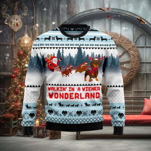 Walkin‘ In A Weiner Wonderland Ugly Christmas Sweater New For Men And Women Gift Holidays Christmas