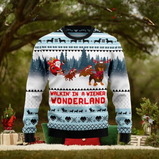 Walkin‘ In A Weiner Wonderland Ugly Christmas Sweater New For Men And Women Gift Holidays Christmas