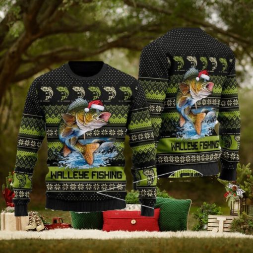 Walleye Fishing Ugly Christmas Sweater For Men And Women