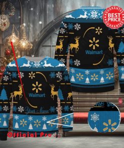 Walmart Custom Name Black Design Logo Reindeer Ugly Christmas Sweater