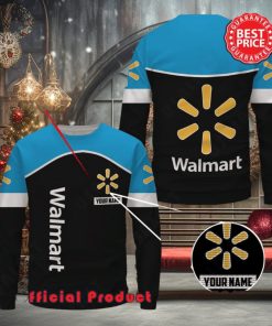 Walmart Custom Name Black Design Logo Ugly Christmas Sweater