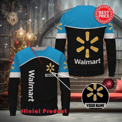 Walmart Custom Name Black Design Logo Ugly Christmas Sweater