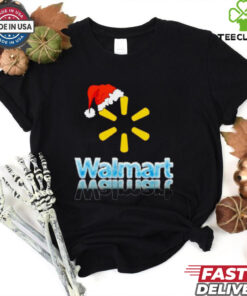 Walmart logo with Santa hat Christmas shirt