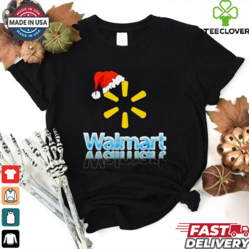 Walmart logo with Santa hat Christmas shirt
