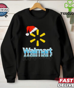 Walmart logo with Santa hat Christmas shirt