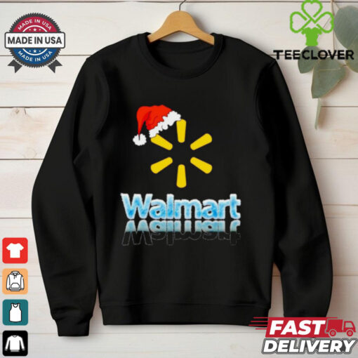 Walmart logo with Santa hat Christmas shirt