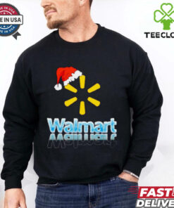 Walmart logo with Santa hat Christmas shirt
