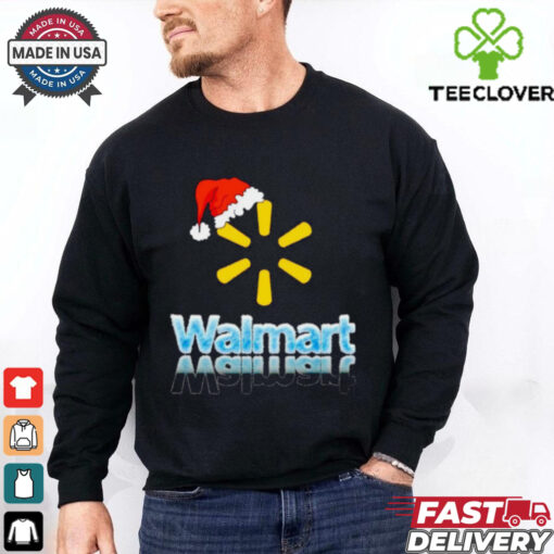 Walmart logo with Santa hat Christmas shirt