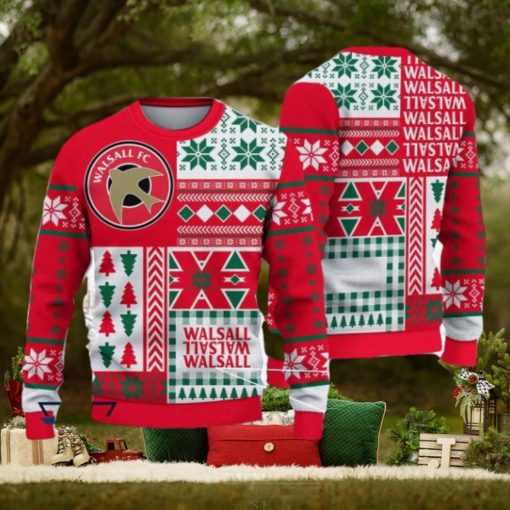 Walsall FC Hula Efl Logo Team Ugly Christmas Sweater For Fans Gift Unisex Sweatshirt