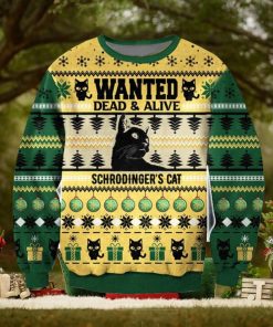 Wanted Death And Life Schrödinger’s Cat Funny 3D Christmas Ugly Sweater