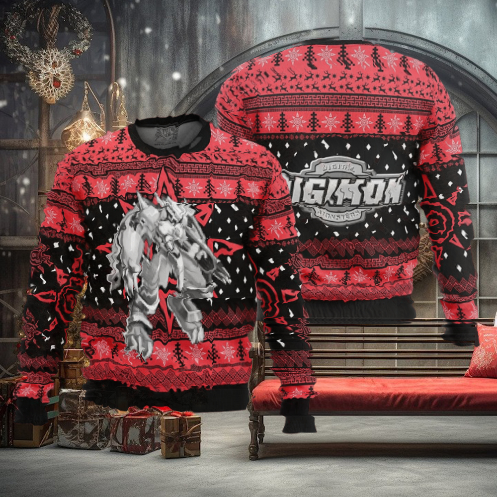 Wargreymon Digimon Best Xmas Knitted Ugly Christmas Sweater Gift For Family Wargreymon Digimon Best Xmas Knitted Ugly Christmas Sweater Gift For Family