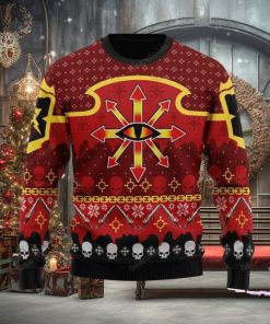 Warhammer 40K Chaos Reigns Khorne Iconic Ugly Sweater Christmas Sweatshirt 3D Printed