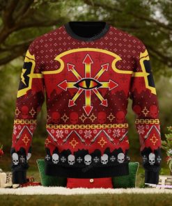 Warhammer 40K Chaos Reigns Khorne Iconic Ugly Sweater Christmas Sweatshirt 3D Printed