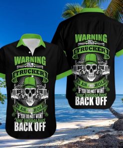 Warning This Trucker Skull Hawaiian Aloha Shirts Hawaiian Shirt