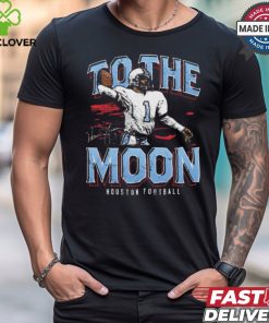 Warren Moon 1 Houston Football To The Moon Signature Vintage Painting t shirt