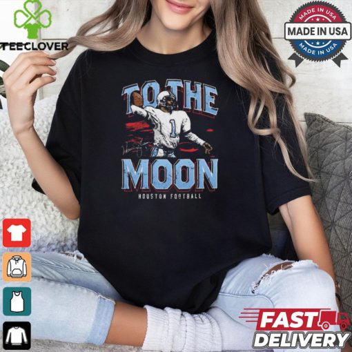 Warren Moon 1 Houston Football To The Moon Signature Vintage Painting t shirt