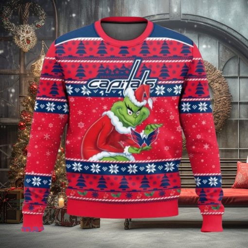 Washington Capitals Grinch Ugly Christmas Sweater Christmas Gift For Sport Fans