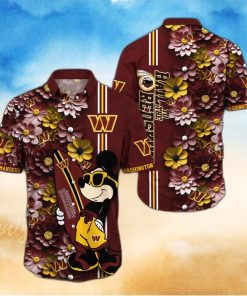 Washington Commanders Aloha Mick Pattern Hawaiian Shirt For Fans