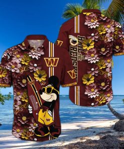 Washington Commanders Aloha Mick Pattern Hawaiian Shirt For Fans