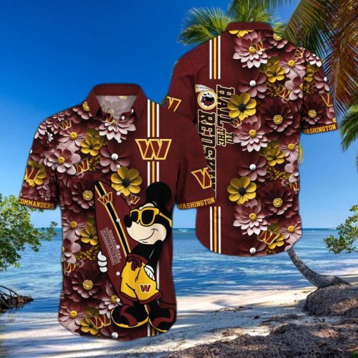 Washington Commanders Aloha Mick Pattern Hawaiian Shirt For Fans