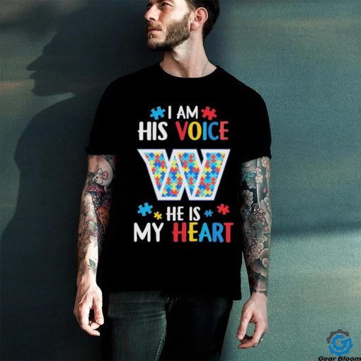 Washington Commanders Autism I am his voice he is my heart hoodie, sweater, longsleeve, shirt v-neck, t-shirt