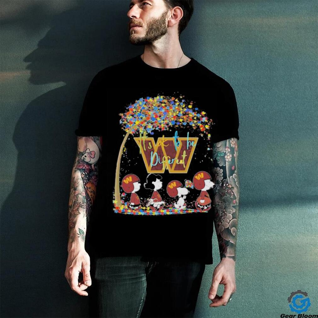 Washington Commanders Autism NFL Peanut Characters It’s Ok To Be Different Shirt Washington Commanders Autism NFL Peanut Characters It’s Ok To Be Different Shirt