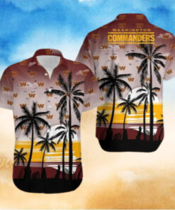 Washington Commanders Beach Sunset Hawaiian Shirt