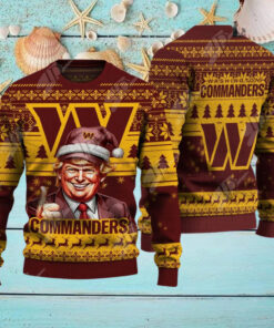 Washington Commanders Christmas Donald Trump Knitted Sweater