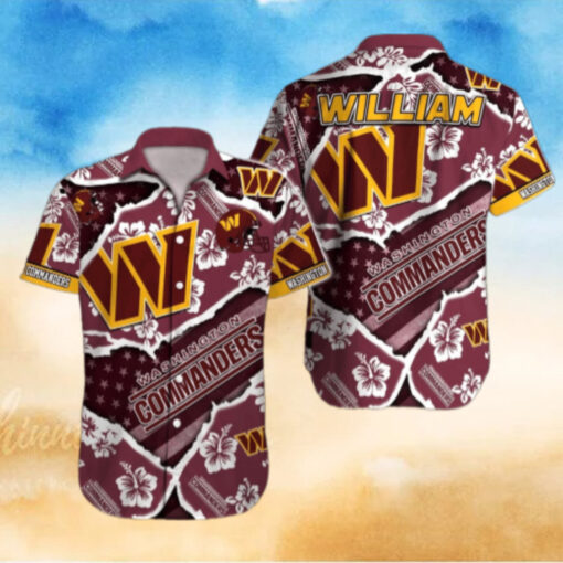 Washington Commanders Floral Pride Hawaiian Shirt
