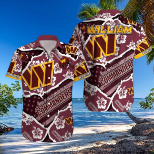 Washington Commanders Floral Pride Hawaiian Shirt